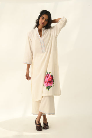 Ermanica ivory tunic and pant set