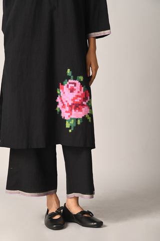 Ermanica black tunic and pant set