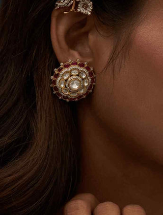 Reeva gold plated polki stud