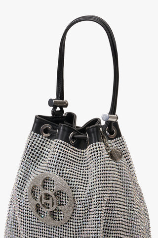 Silver poppi crystal bucket bag