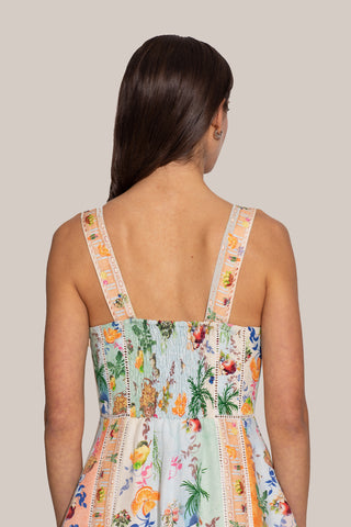 Alora multicolor panel midi dress