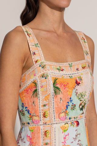 Alora multicolor panel midi dress