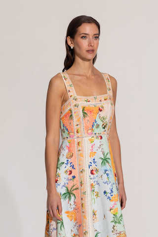 Alora multicolor panel midi dress