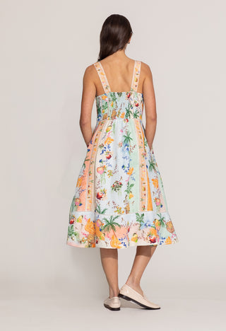 Alora multicolor panel midi dress