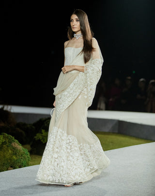 Ivory jessi sari and corset set
