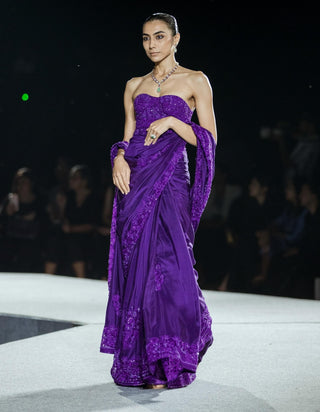 Purple bella sari set