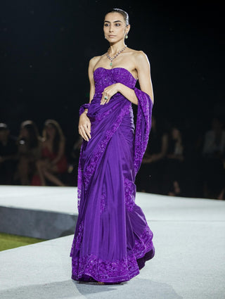 Purple bella sari set
