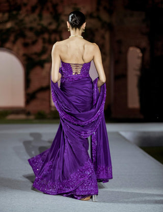 Purple bella sari set