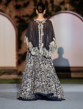 Navy blue tricia lehenga set