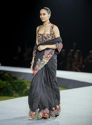 Black nysa sari set