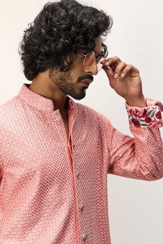 Arjan Dugal Cotton Candy Inara Foe Kurta Set available on indiaspopup