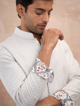 Powder blue inara nehru jacket foe set