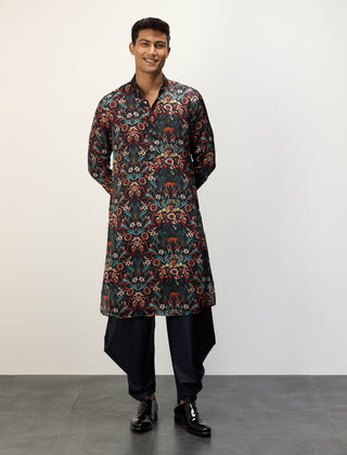 Botanical blue kurta and pants