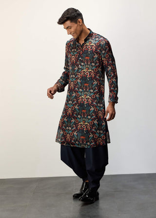 Arjan Dugal Botanical Blue Kurta And Pants available on indiaspopup