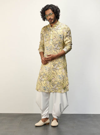 Arjan Dugal Patel Yellow Kurta And Pants available on indiaspopup