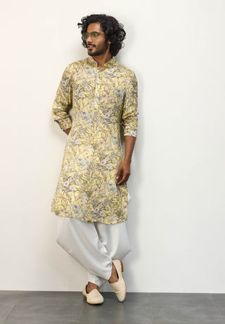 Arjan Dugal Patel Yellow Kurta And Pants available on indiaspopup