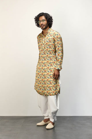 Arjan Dugal Mustard Scarlet Sage Mustard Kurta And Pants available on indiaspopup