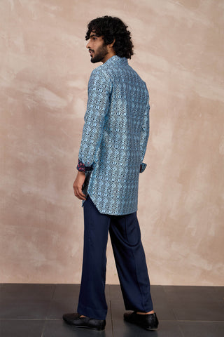 Navy and teal maze foe kurta set