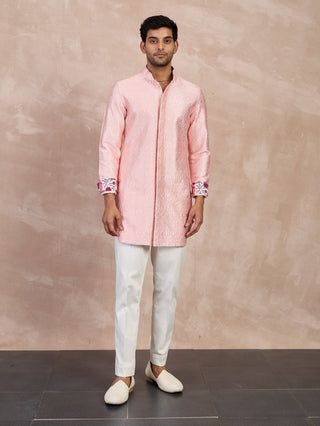 Arjan Dugal Pink Maze Foe Kurta Set available on indiaspopup