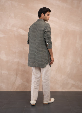 Blak olive honeycomb kurta and pants