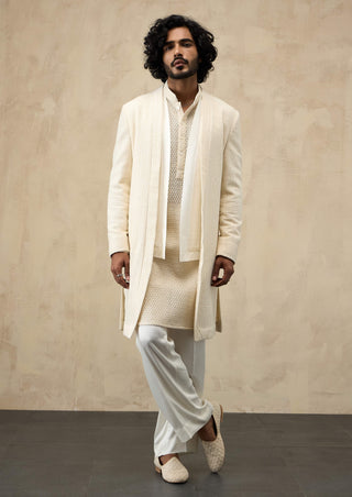 Arjan Dugal Off-White Star Shrug Set available on indiaspopup