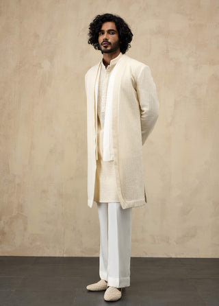 Arjan Dugal Off-White Star Shrug Set available on indiaspopup