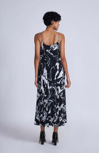 Advait-Black Printed Midori Bias Dress-INDIASPOPUP.COM