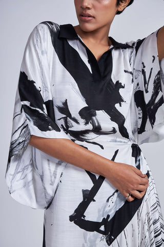 Advait-Yuki Asymmetrical Shirt Dress-INDIASPOPUP.COM