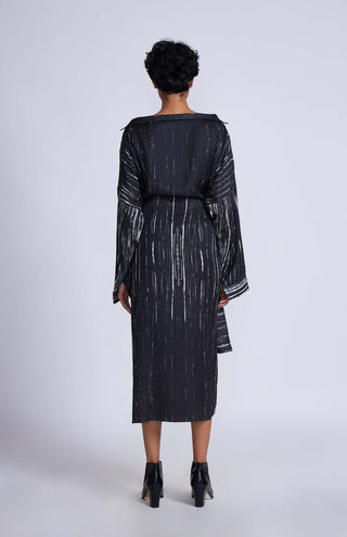 Advait-Black Taki Tie Up Dress-INDIASPOPUP.COM