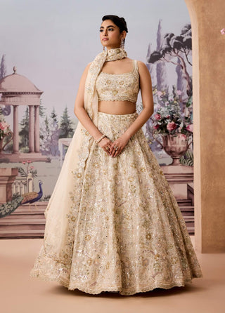 Classic ivory and gold lehenga set