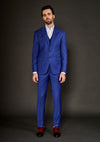 Blue checks notch lapel suit and trousers