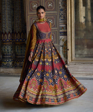 Ibadat multicolor anarkali and dupatta