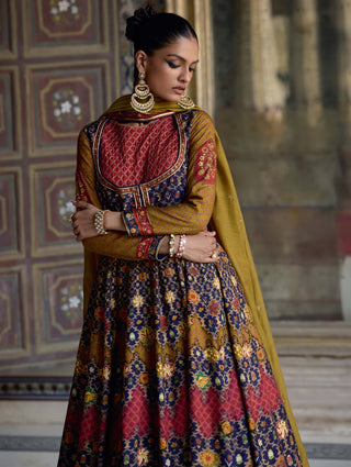 Ibadat multicolor anarkali and dupatta