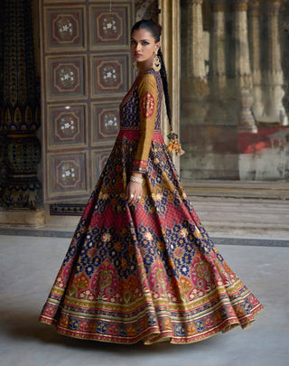 Ibadat multicolor anarkali and dupatta