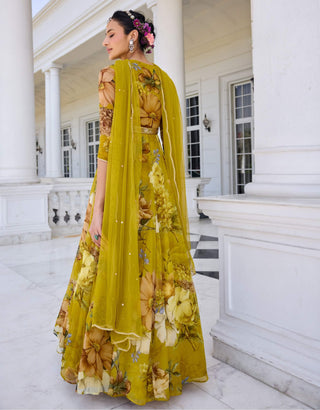 Mehr mustard yellow anarkali and dupatta