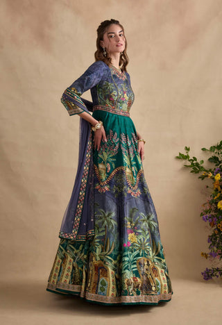 Shloka multicolor anarkali with dupatta