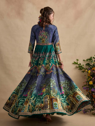 Shloka multicolor anarkali with dupatta