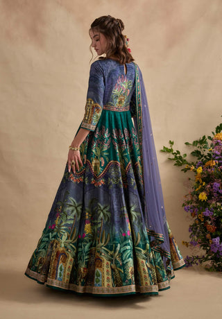 Shloka multicolor anarkali with dupatta