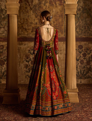 Shirina maroon anarkali with dupatta