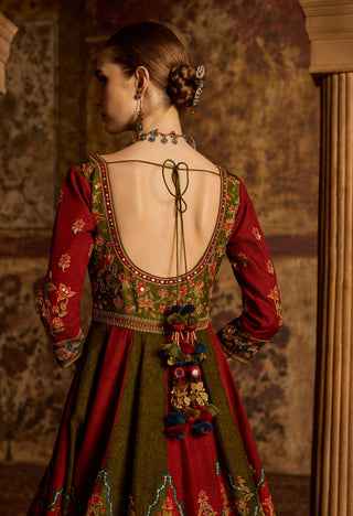 Shirina maroon anarkali with dupatta
