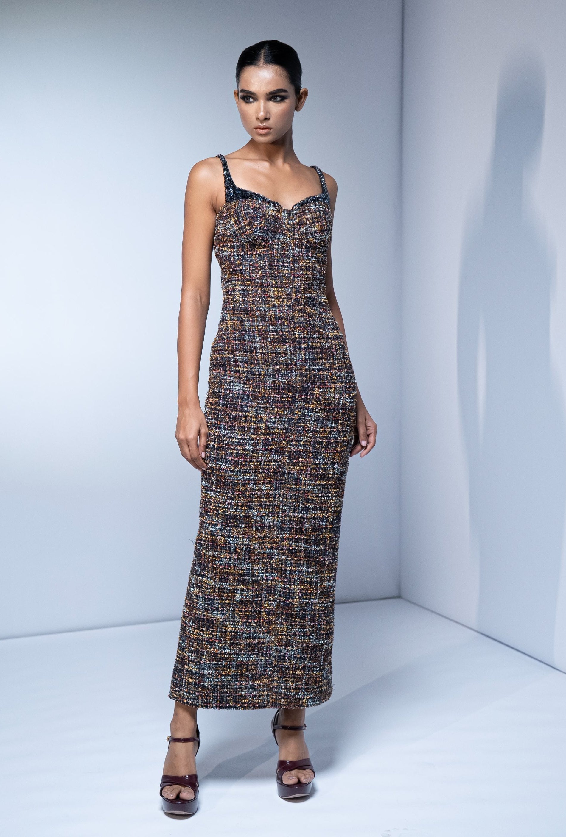 tweed bodycon dress ON MY WAY PINK TWEED MINI DRESS