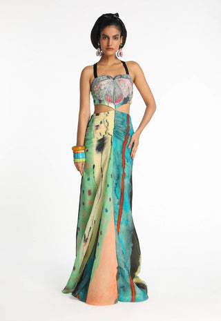 Nyxen Pop Aurora Printed Gown by Aisha Rao, available on Indiaspopup.com