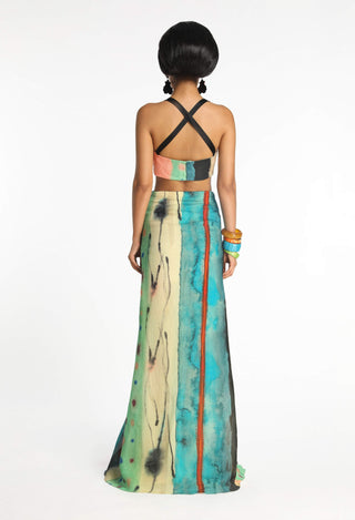 Nyxen Pop Aurora Printed Gown by Aisha Rao, available on Indiaspopup.com