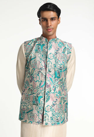 Paradigm Ivory Bundi And Kurta Set by Aisha Rao Men, available on Indiaspopup.com