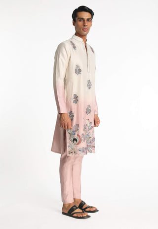 Harmony Ivory Pink Kurta And Pant by Aisha Rao Men, available on Indiaspopup.com