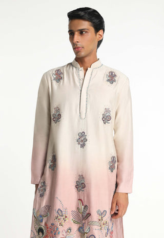 Harmony Ivory Pink Kurta And Pant by Aisha Rao Men, available on Indiaspopup.com