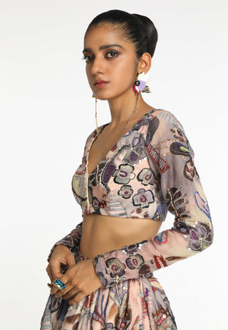 Iriscent Mist Purple Lehenga Set by Aisha Rao, available on Indiaspopup.com