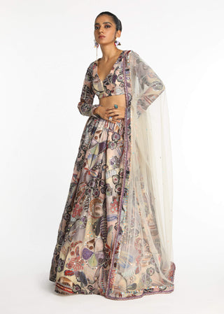 Iriscent Mist Purple Lehenga Set by Aisha Rao, available on Indiaspopup.com