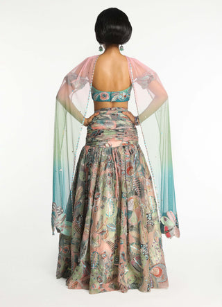 Lucid Aurora Printed Skirt Set by Aisha Rao, available on Indiaspopup.com