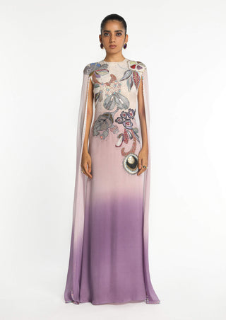 Sorbet Mist Purple Gown by Aisha Rao, available on Indiaspopup.com